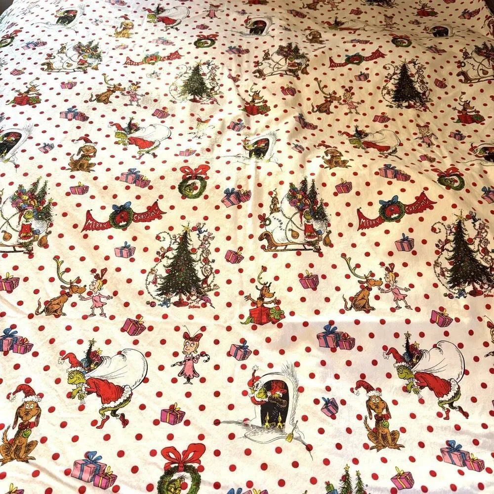 Pottery Barn Teen Dr. Seuss’s The Grinch & Max Flannel Twin Duvet Cover & Sham